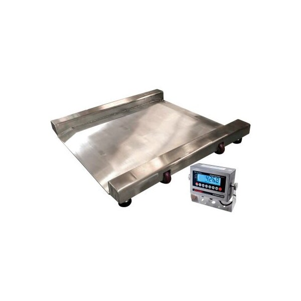 Optima Scale Mfg. Optima 917 Series Heavy Duty Stainless Steel Washdown Drum Scale W/LED Indicator, 2,000 lb x 0.5 lb OP-917-SS-PT-SQ-2000LED - main